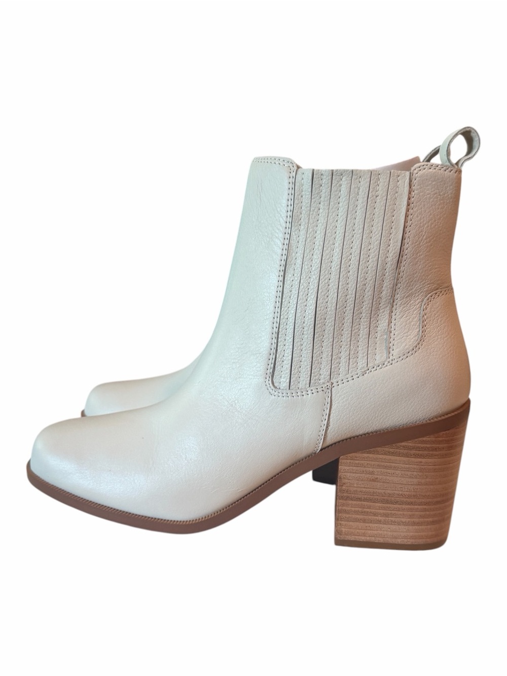 Linea Paolo Spencer-L Cream Tumbled Leather Chelsea Ankle Boots Size 11 NIB